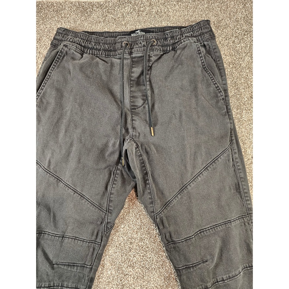 Hollister Advanced Stretch Skinny Jogger Mens Medium Washed Black Gray Pants - Picture 6 of 16